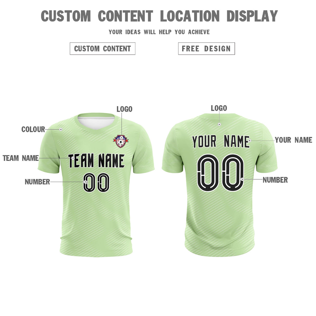 Custom Green White Training Uniform For Men Football Sets Jersey