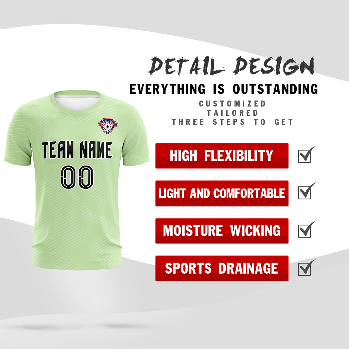 Custom Green White Training Uniform For Men Football Sets Jersey