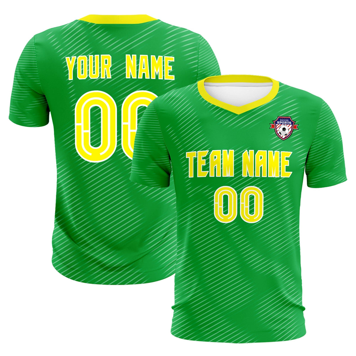 Custom Kelly Green Gold Training Uniform For Men Football Sets Jersey