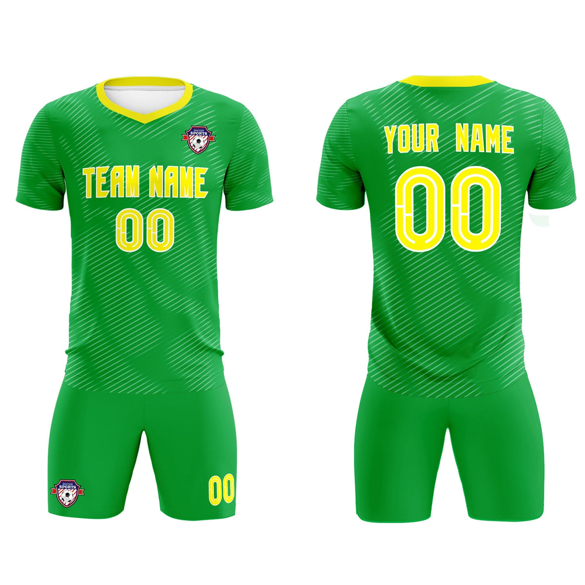 Custom Kelly Green Gold Training Uniform For Men Football Sets Jersey