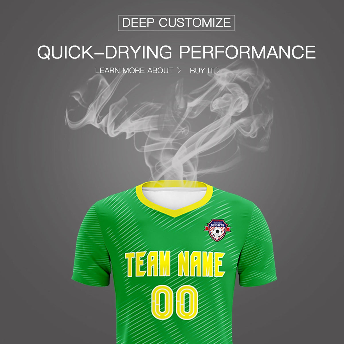 Custom Kelly Green Gold Training Uniform For Men Football Sets Jersey