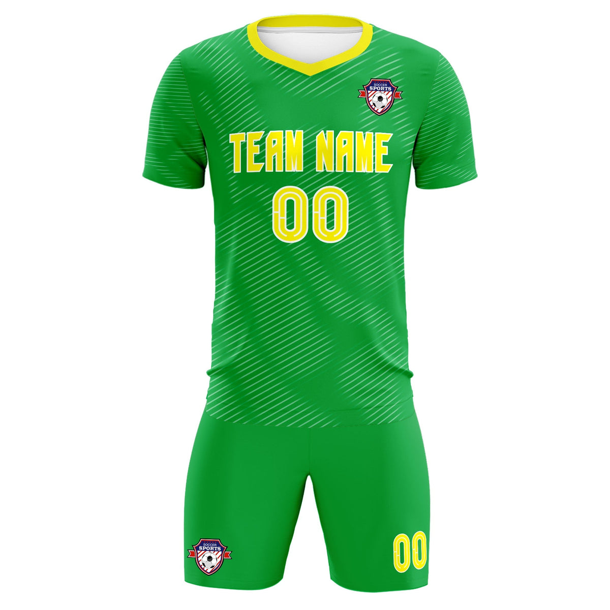 Custom Kelly Green Gold Training Uniform For Men Football Sets Jersey