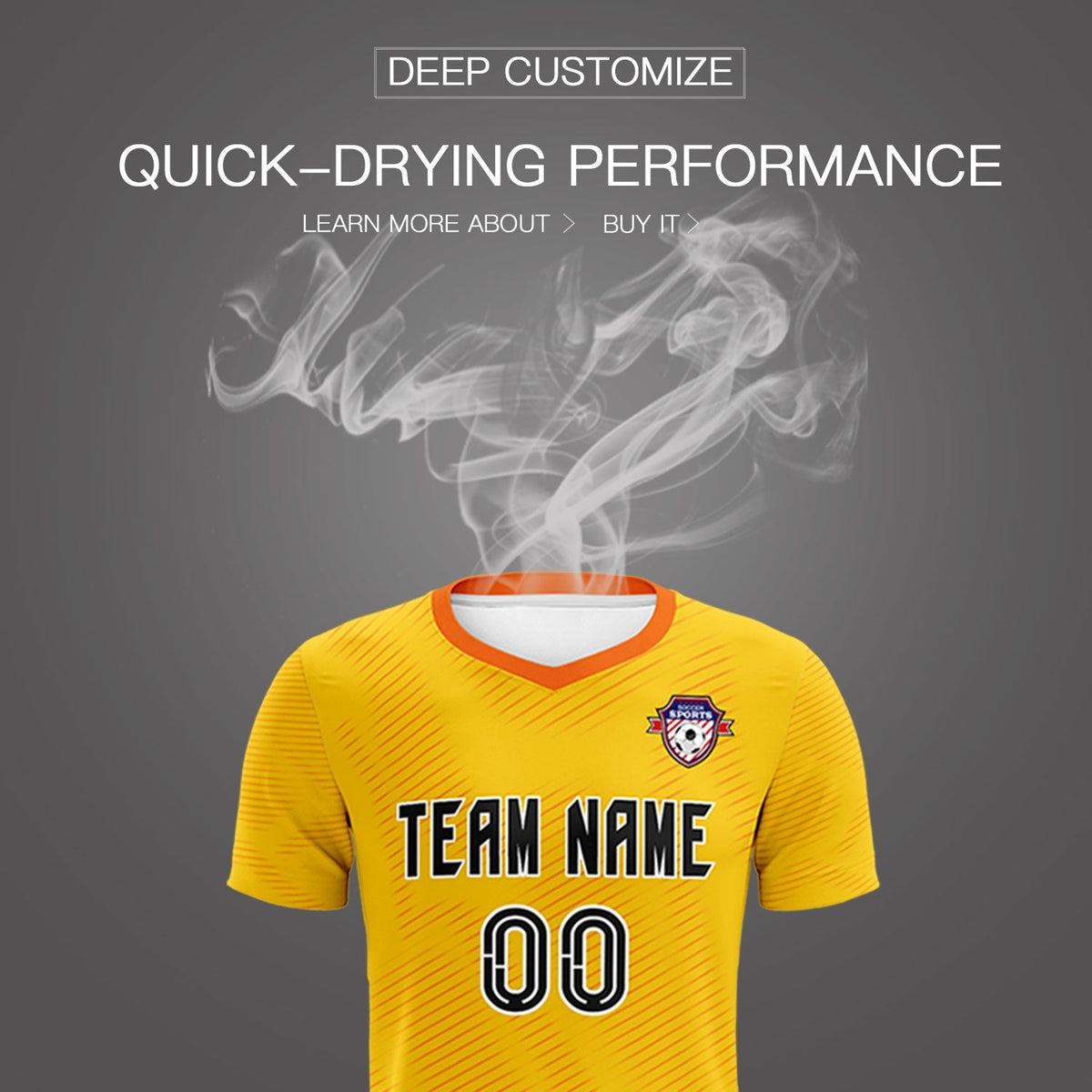 Custom Yellow Orange Training Uniform For Men Football Sets Jersey