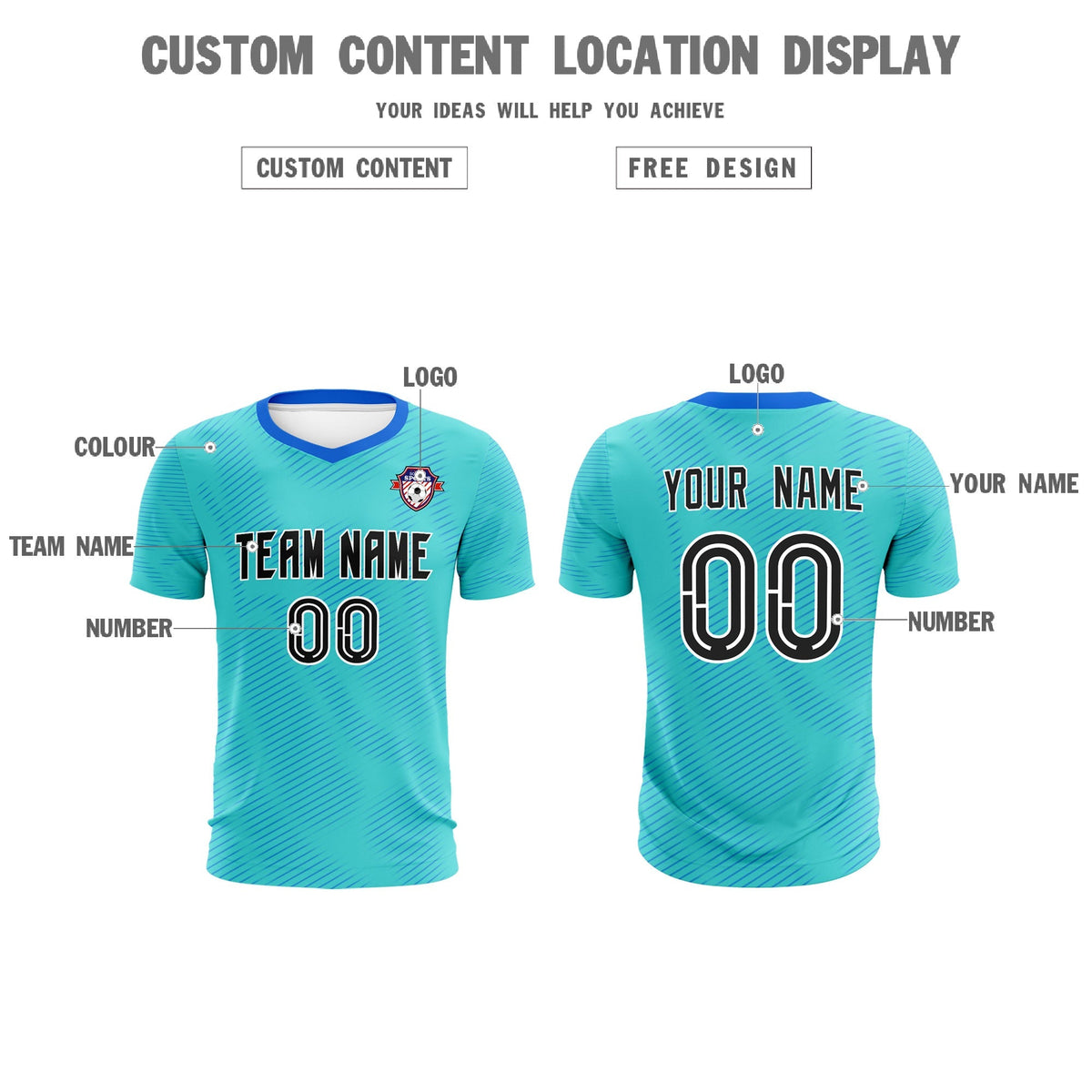 Custom Sky Blue Powder Blue Training Uniform For Men Football Sets Jersey