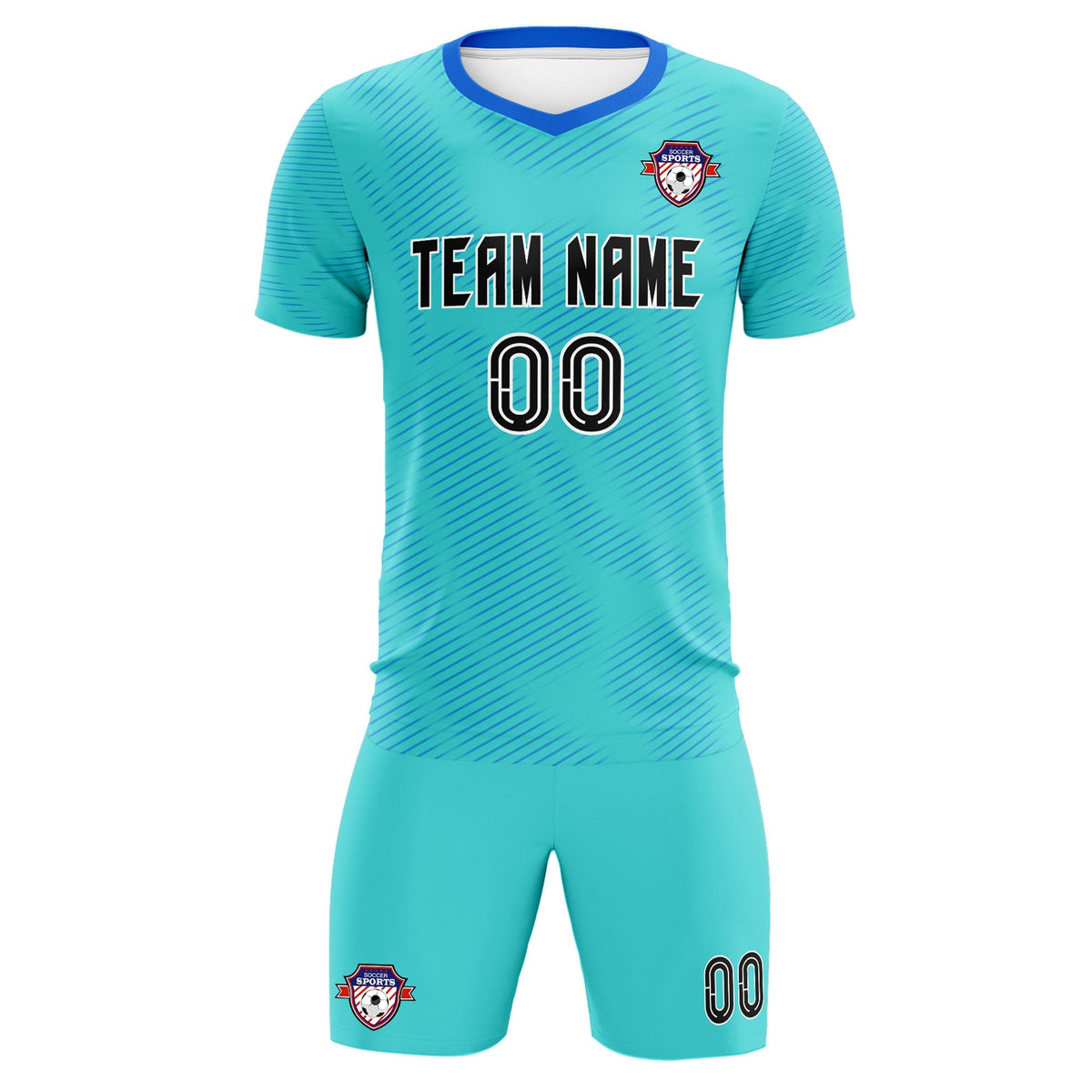 Custom Sky Blue Powder Blue Training Uniform For Men Football Sets Jersey