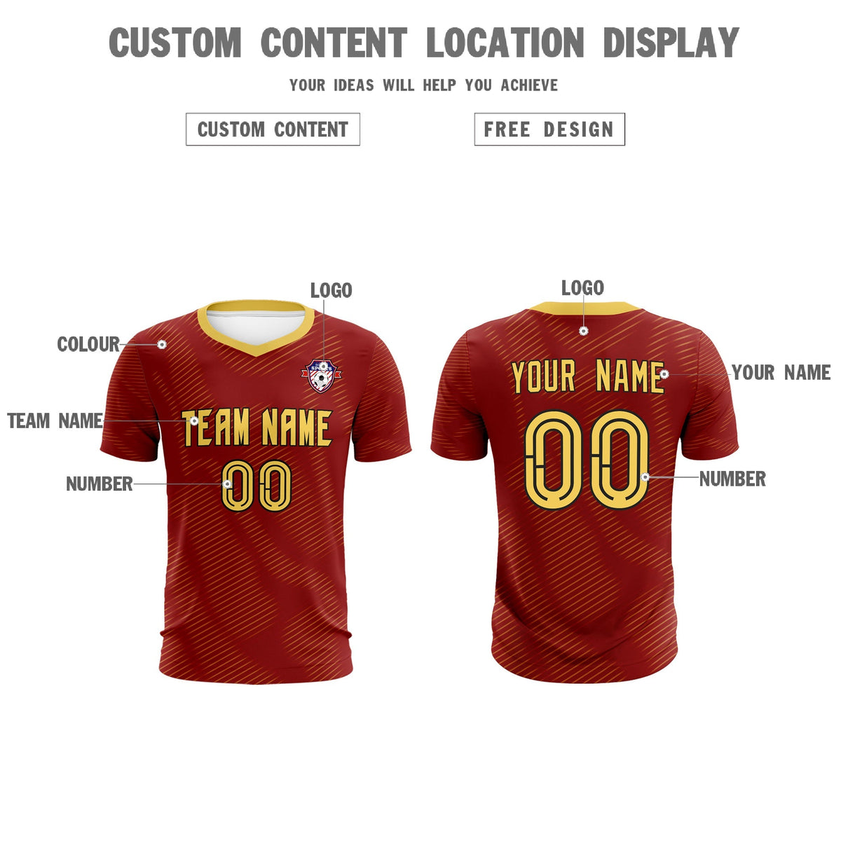 Custom Crimson Khaki Training Uniform For Men Football Sets Jersey