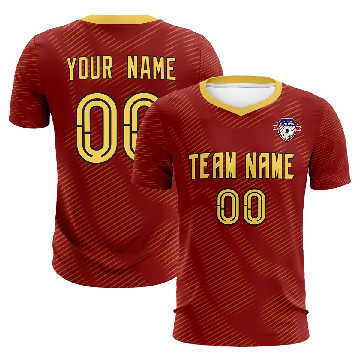 Custom Crimson Khaki Training Uniform For Men Football Sets Jersey