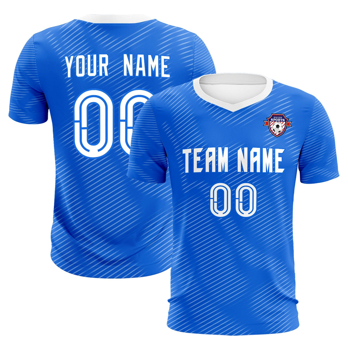 Custom Royal White Training Uniform For Men Football Sets Jersey