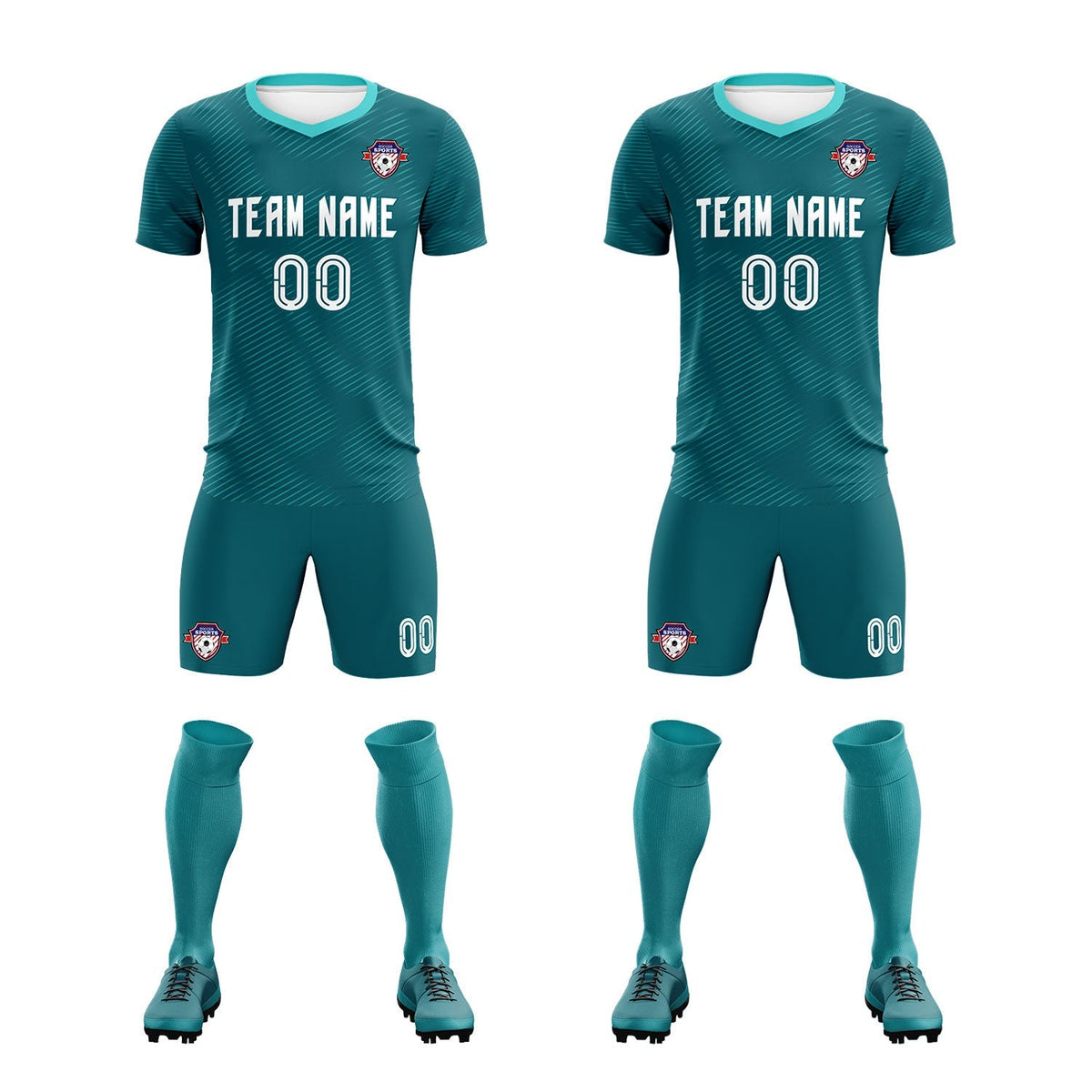 Custom Aqua Aqua Training Uniform For Men Football Sets Jersey