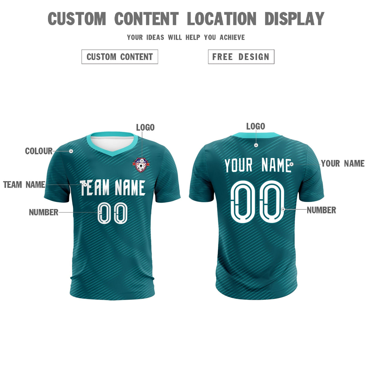 Custom Aqua Aqua Training Uniform For Men Football Sets Jersey