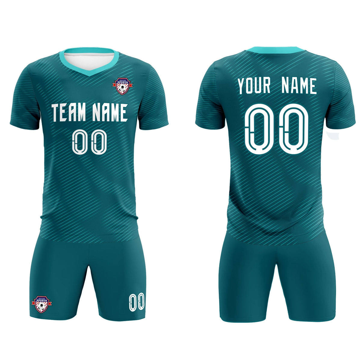 Custom Aqua Aqua Training Uniform For Men Football Sets Jersey