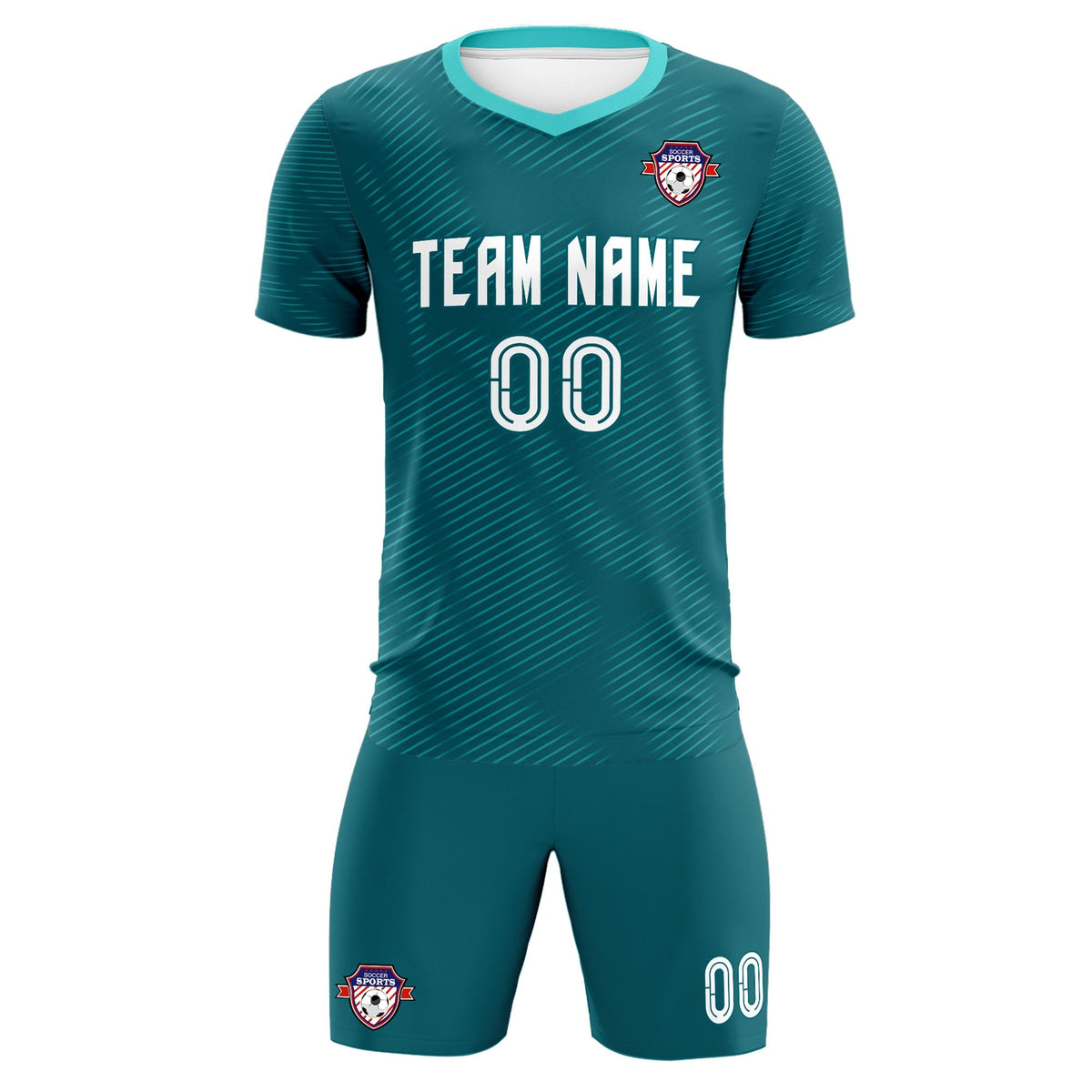 Custom Aqua Aqua Training Uniform For Men Football Sets Jersey