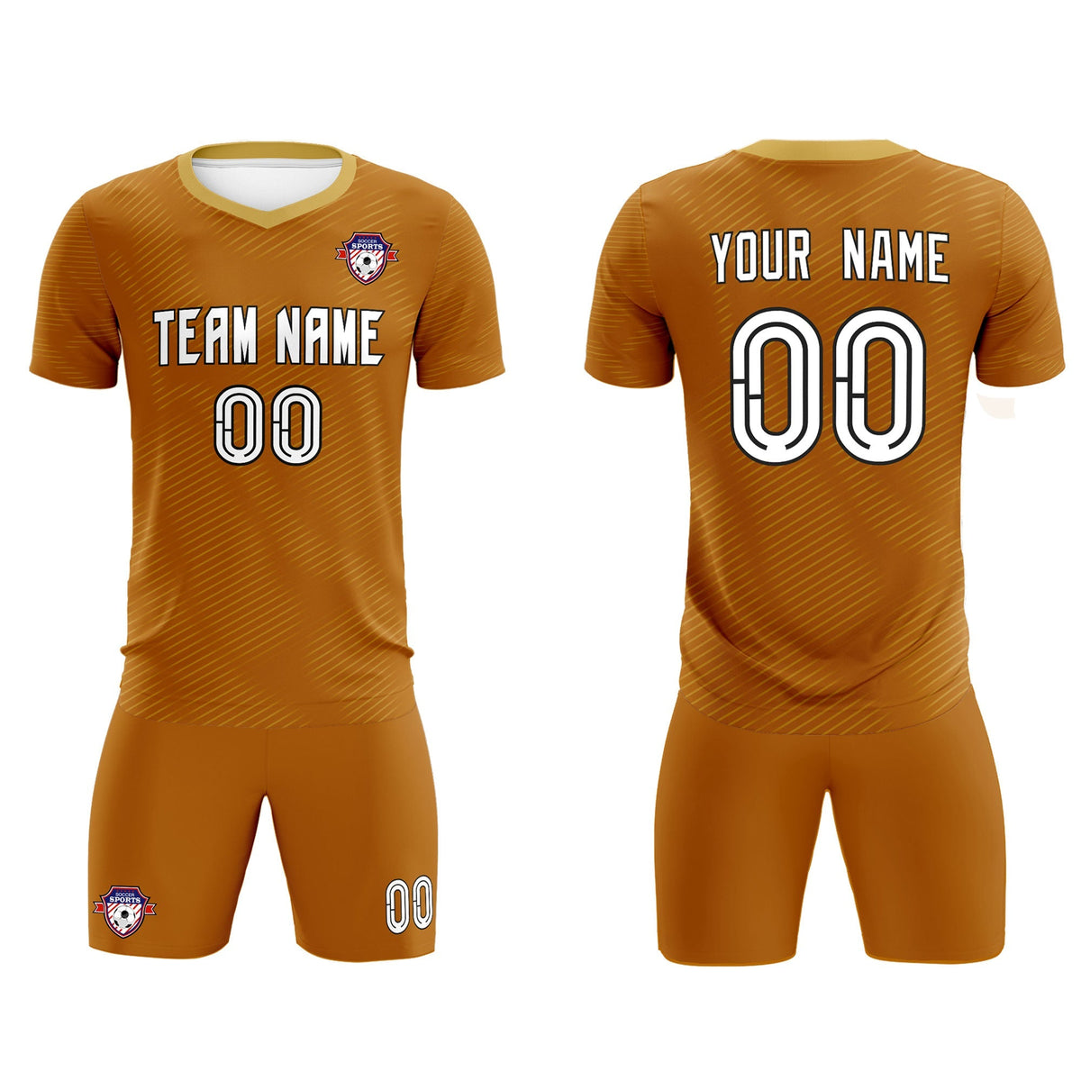 Custom Light Brown Khaki Training Uniform For Men Football Sets Jersey