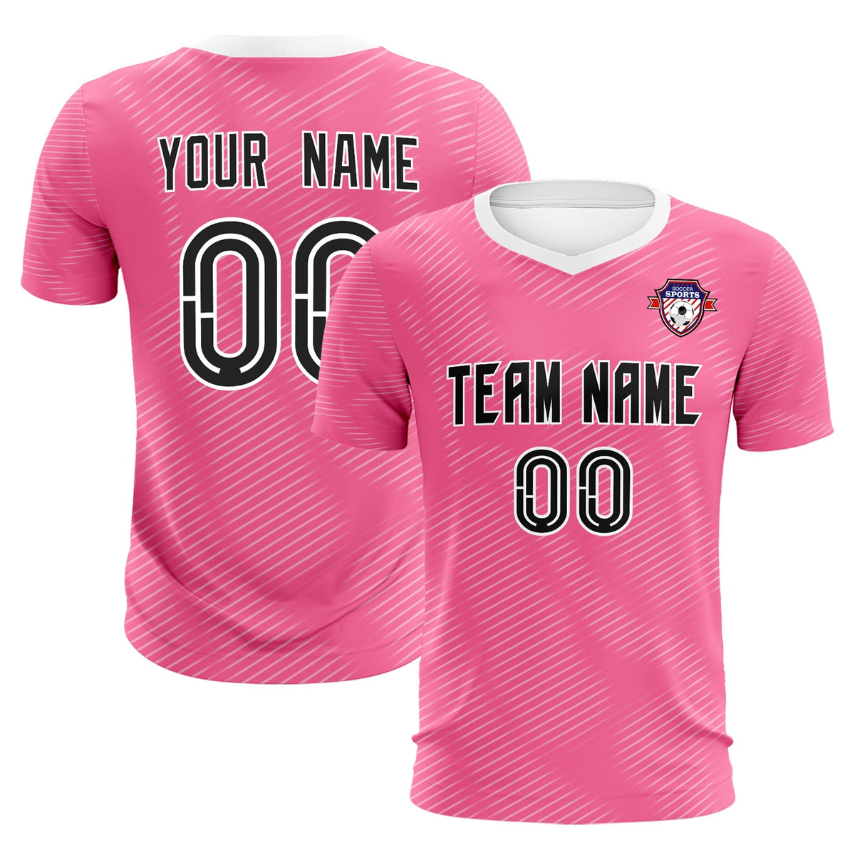 Custom Pink White Training Uniform For Men Football Sets Jersey