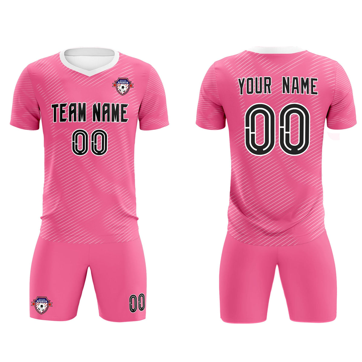 Custom Pink White Training Uniform For Men Football Sets Jersey