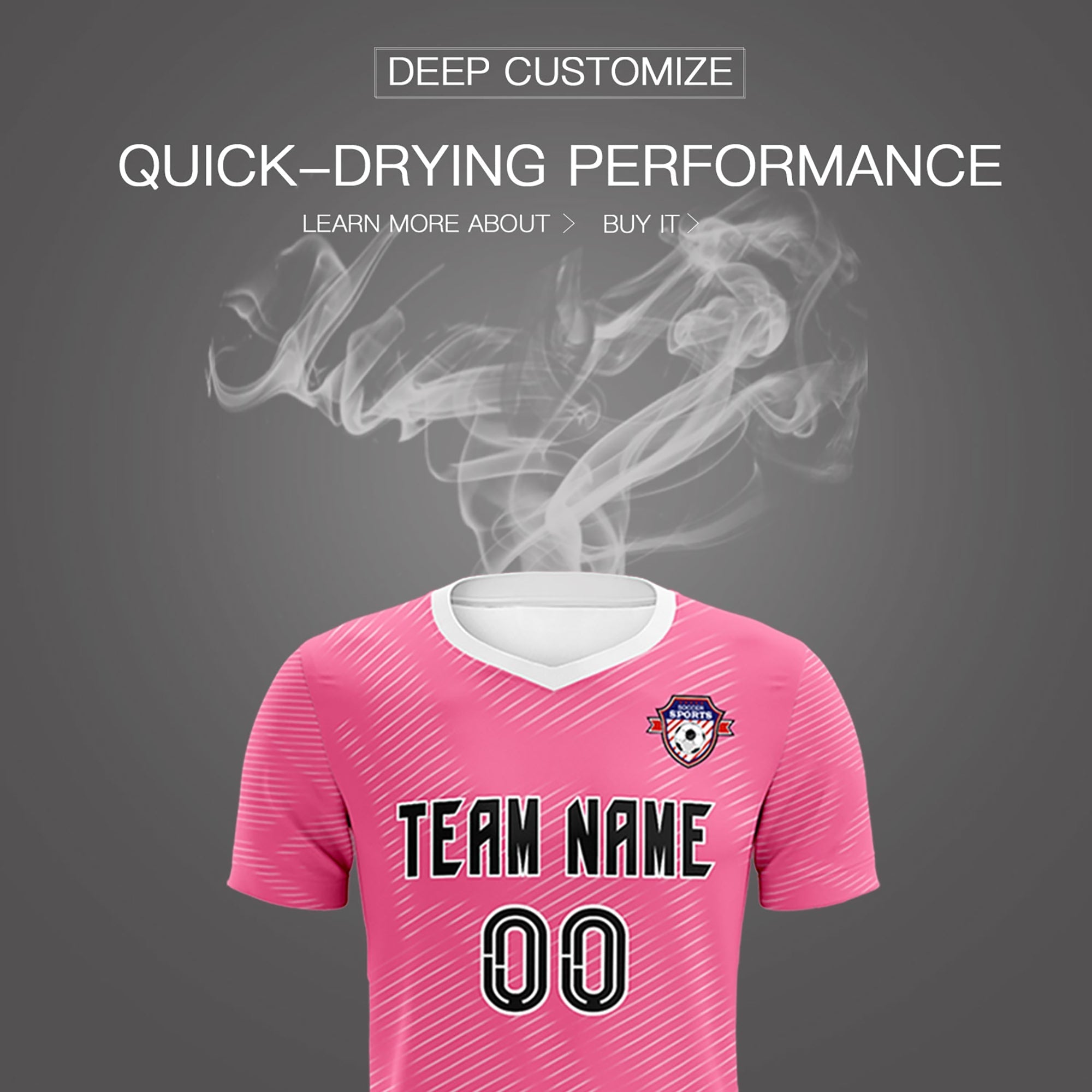 Custom Pink White Training Uniform For Men Football Sets Jersey
