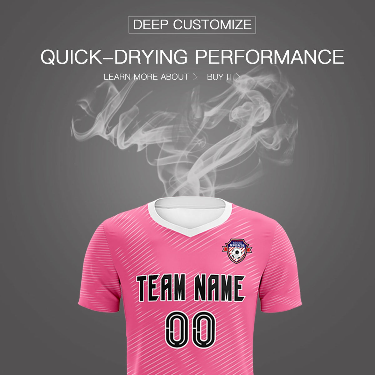 Custom Pink White Training Uniform For Men Football Sets Jersey