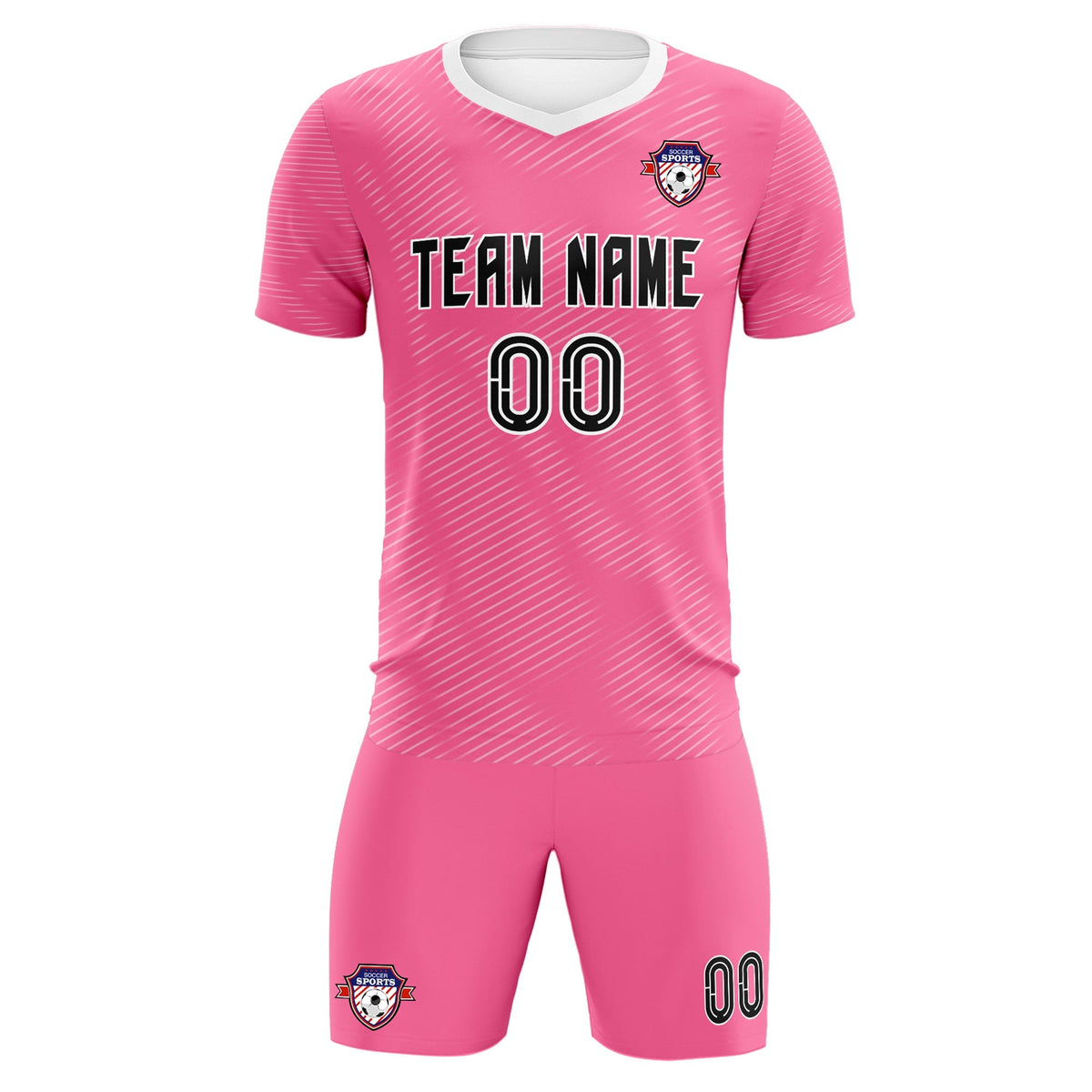 Custom Pink White Training Uniform For Men Football Sets Jersey