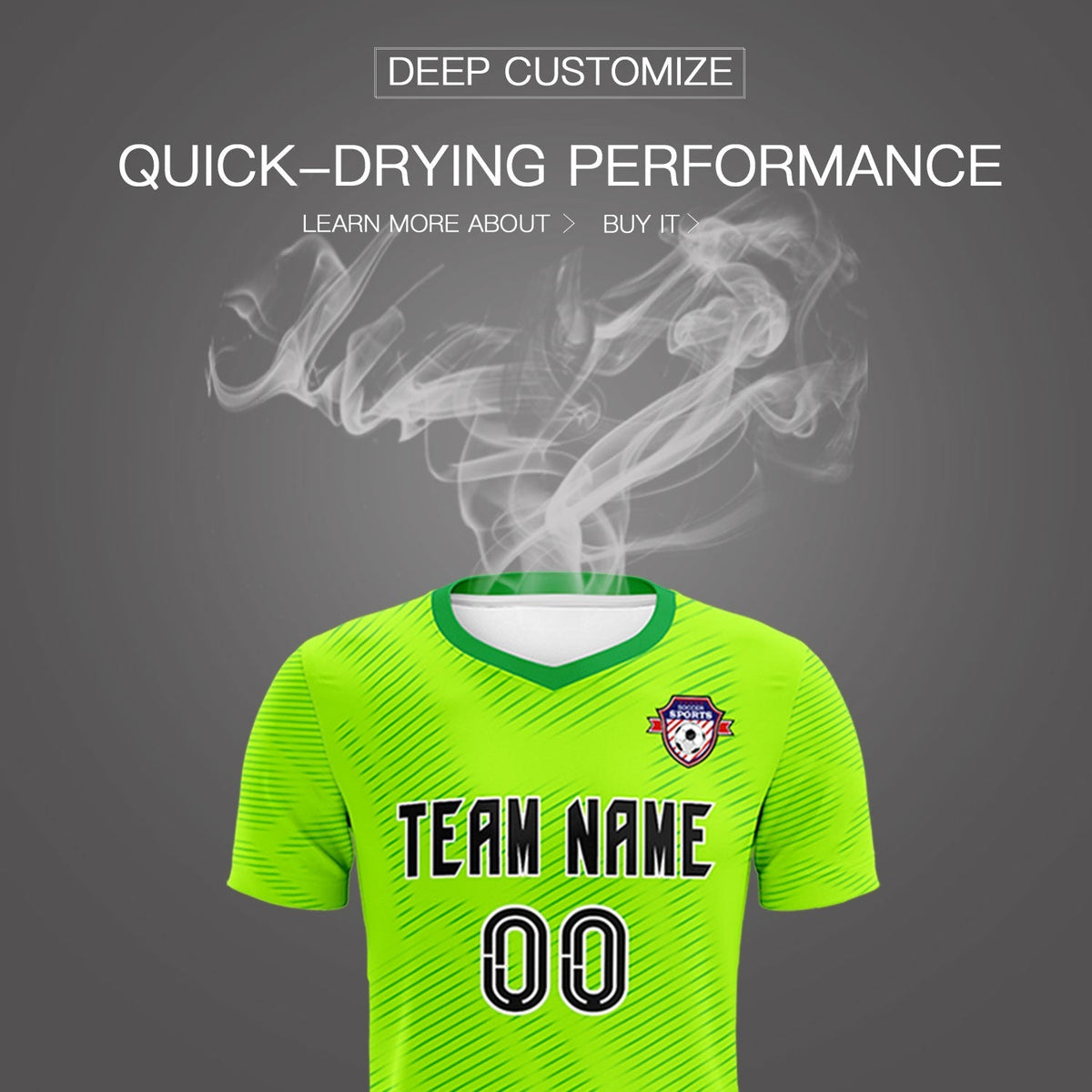 Custom Neon Green Kelly Green Training Uniform For Men Football Sets Jersey