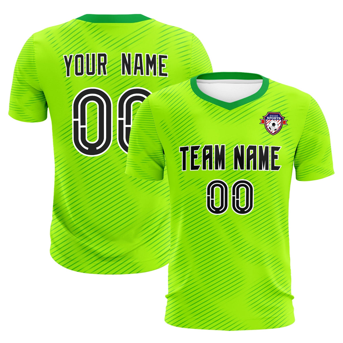 Custom Neon Green Kelly Green Training Uniform For Men Football Sets Jersey