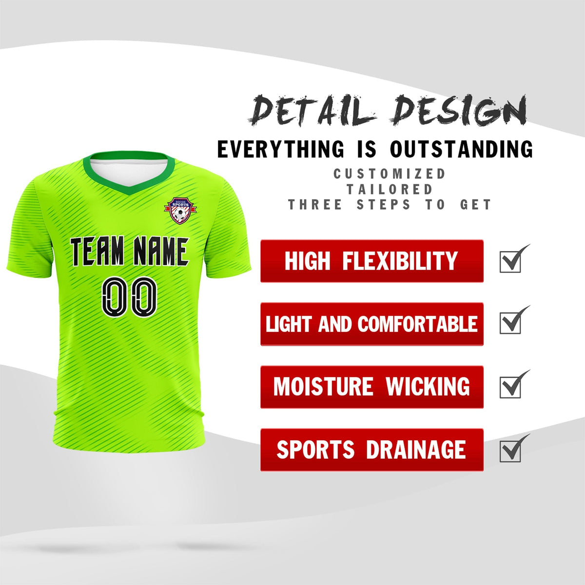 Custom Neon Green Kelly Green Training Uniform For Men Football Sets Jersey