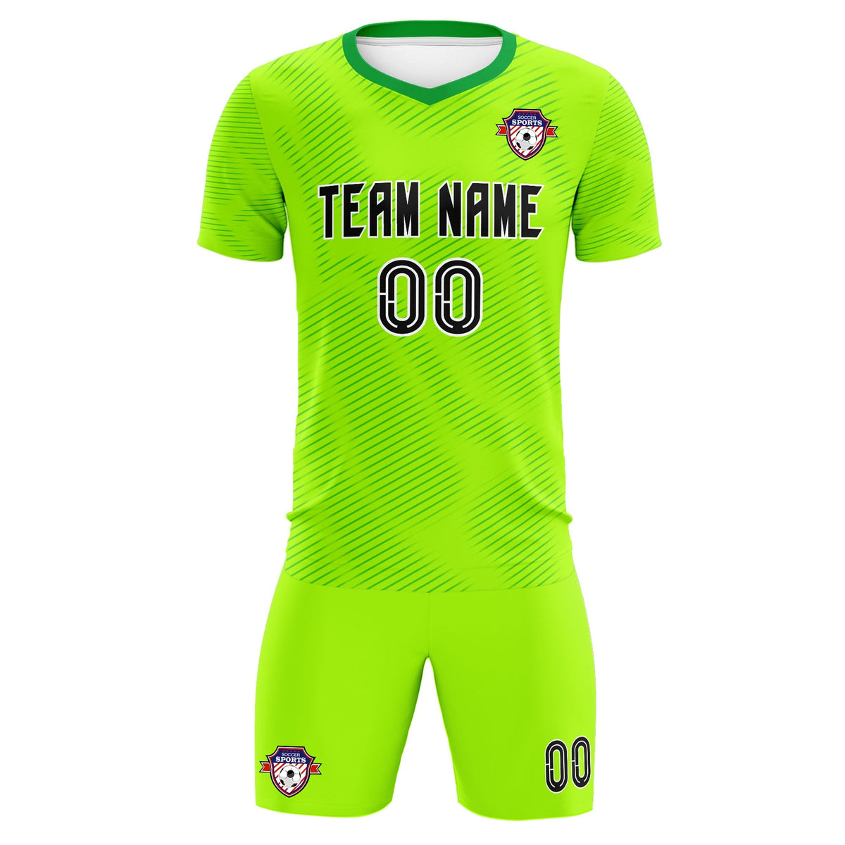 Custom Neon Green Kelly Green Training Uniform For Men Football Sets Jersey