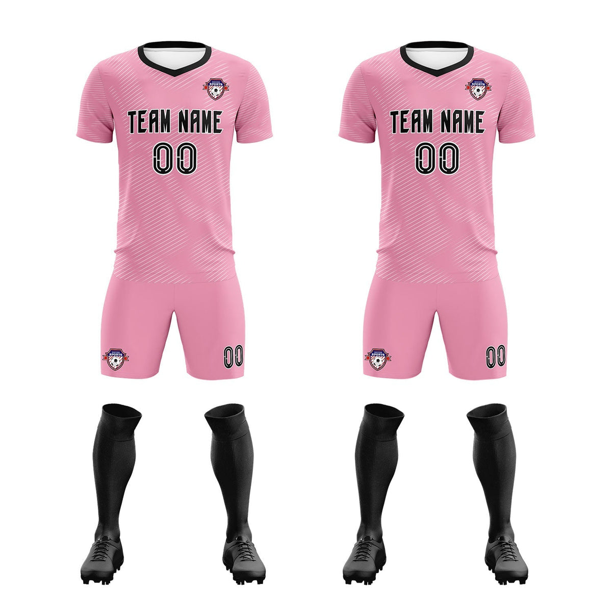 Custom Light Pink White Training Uniform For Men Football Sets Jersey