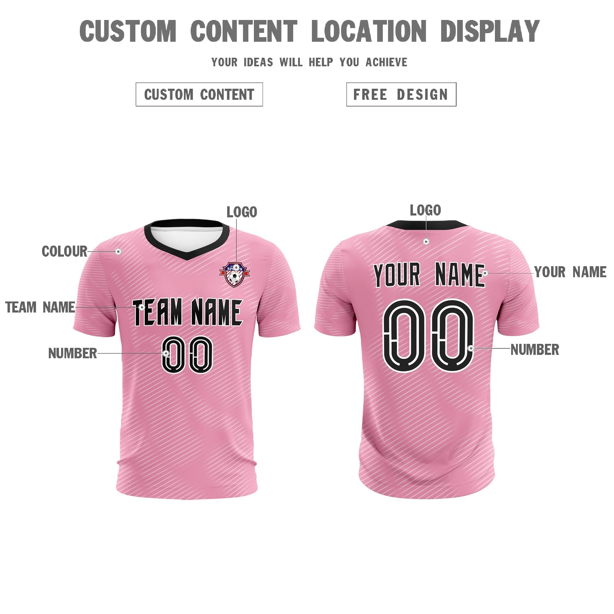 Custom Light Pink White Training Uniform For Men Football Sets Jersey