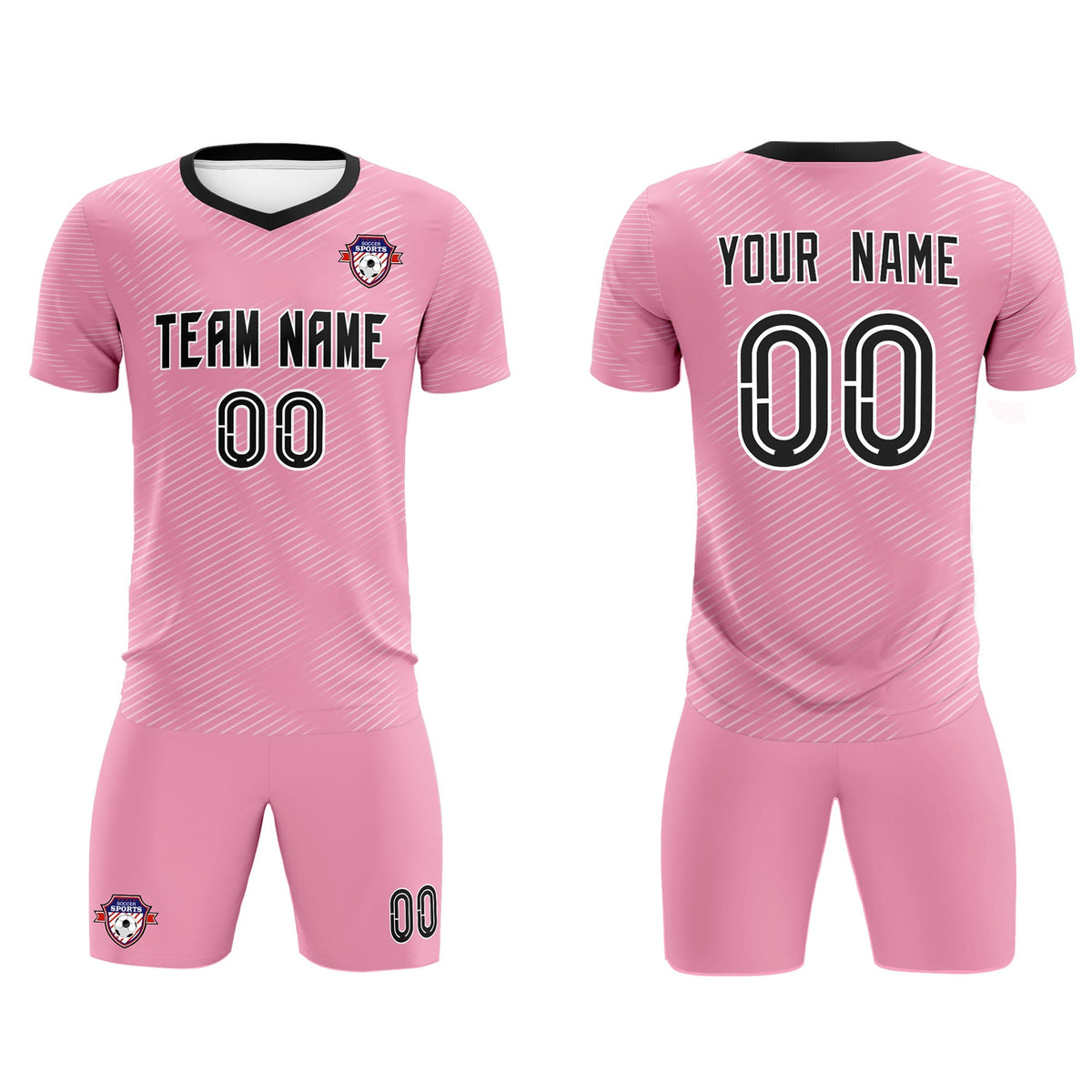 Custom Light Pink White Training Uniform For Men Football Sets Jersey