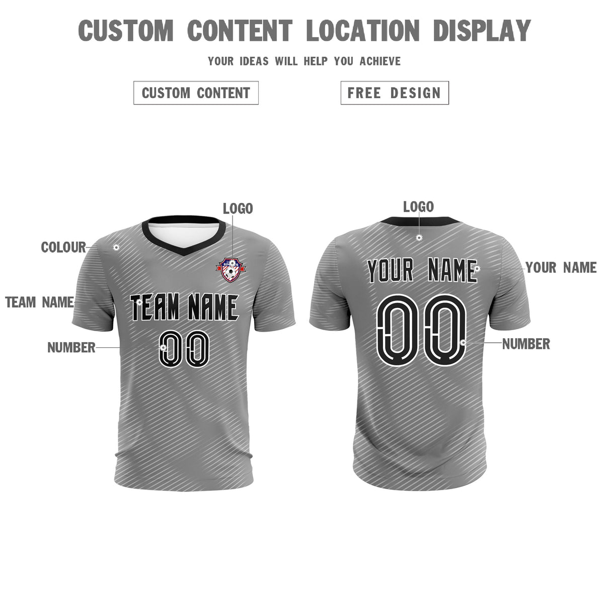 Custom Dark Gray White Training Uniform For Men Football Sets Jersey