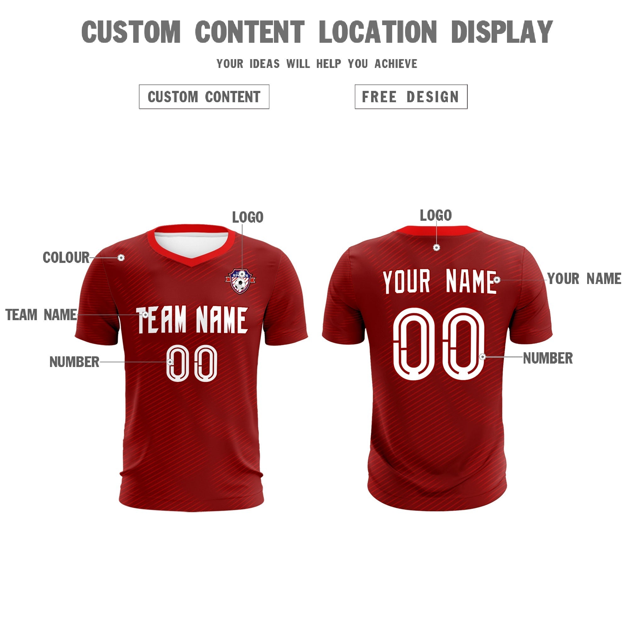 Custom Crimson Red Training Uniform For Men Football Sets Jersey