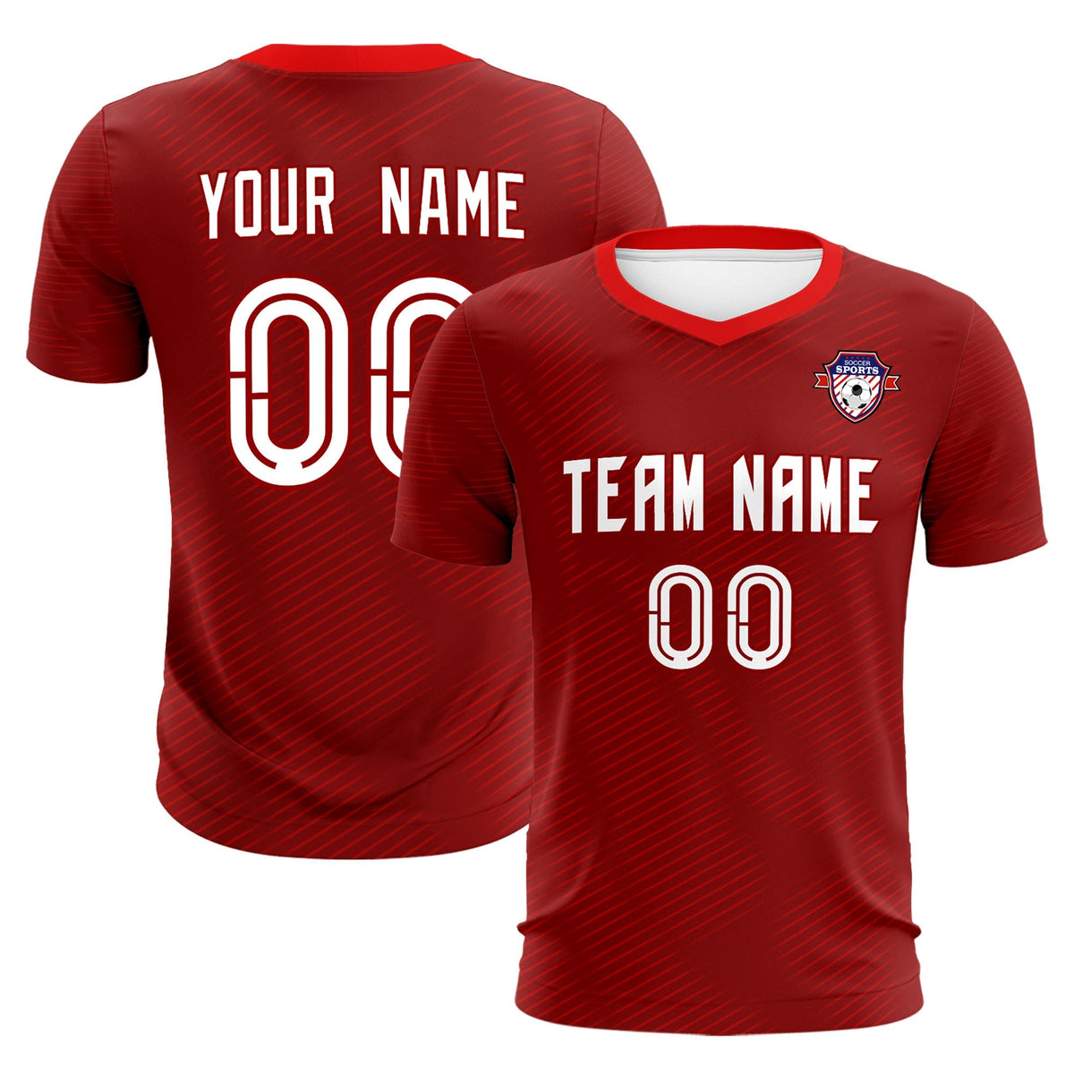 Custom Crimson Red Training Uniform For Men Football Sets Jersey