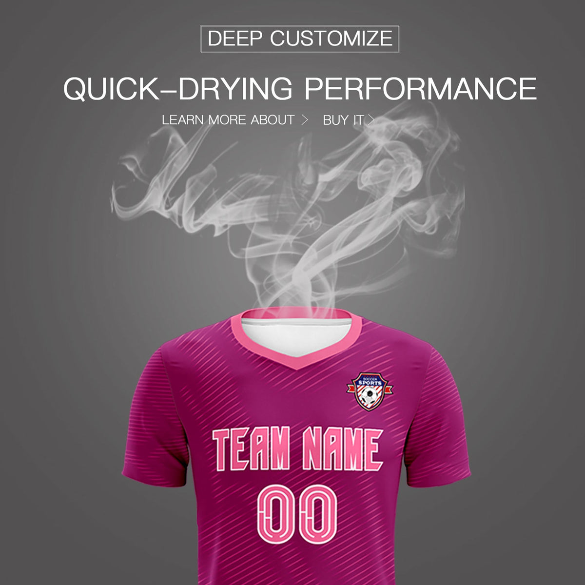 Custom Rose Red Pink Training Uniform For Men Football Sets Jersey