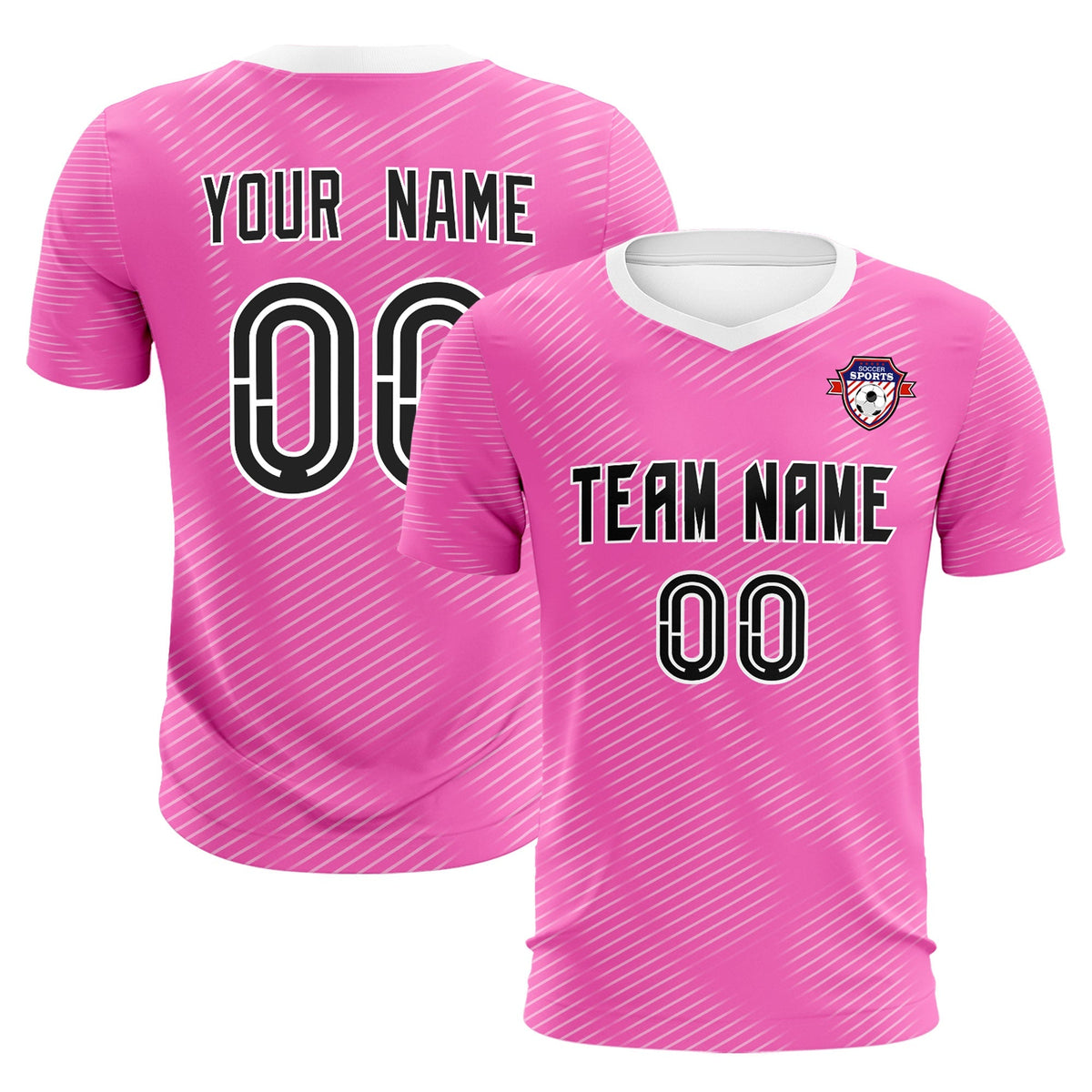 Custom Pink White Training Uniform For Men Football Sets Jersey