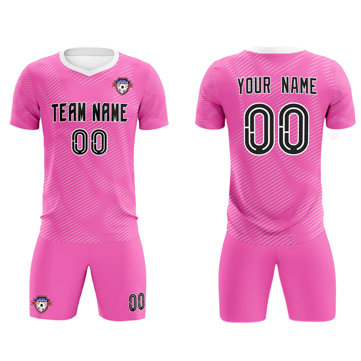 Custom Pink White Training Uniform For Men Football Sets Jersey