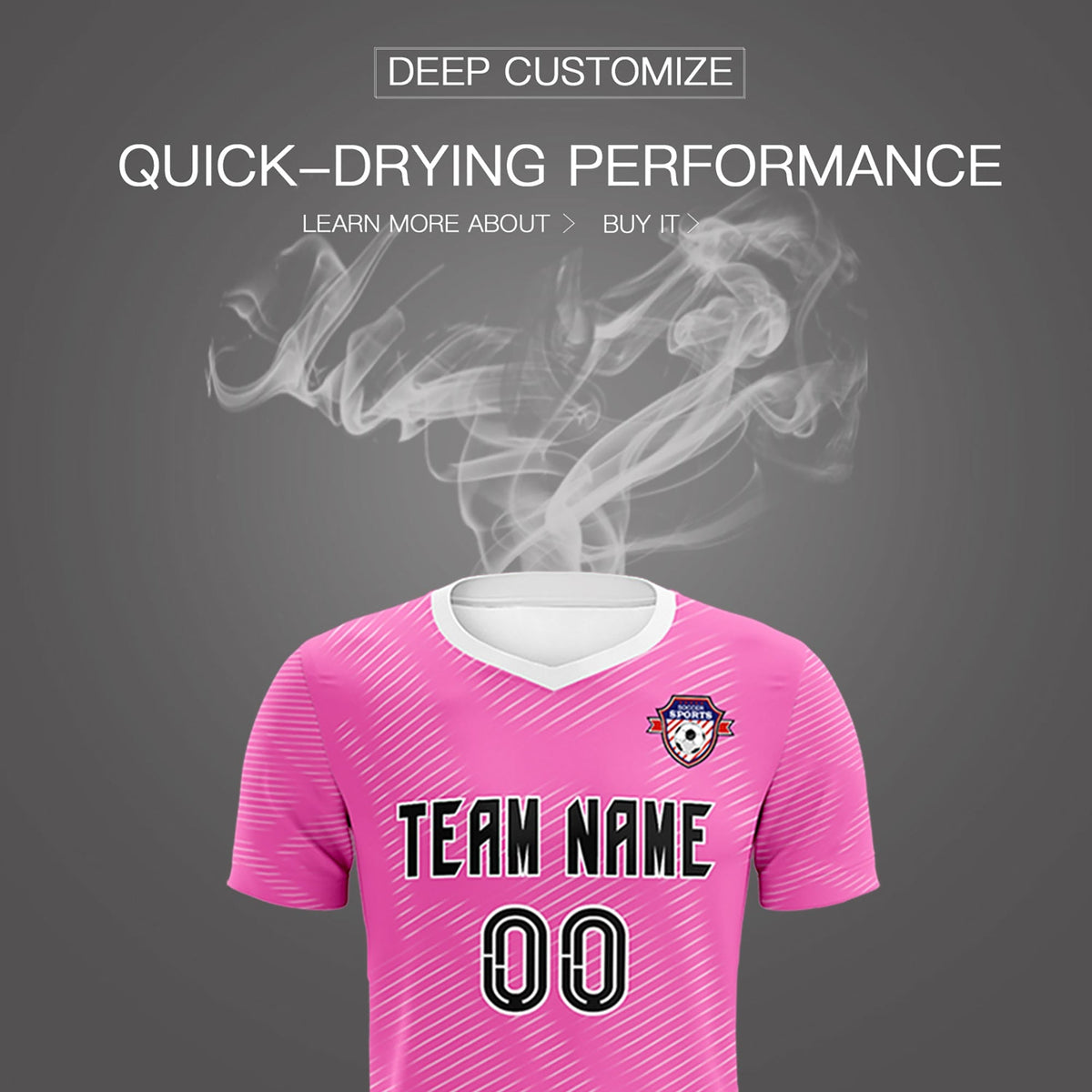 Custom Pink White Training Uniform For Men Football Sets Jersey