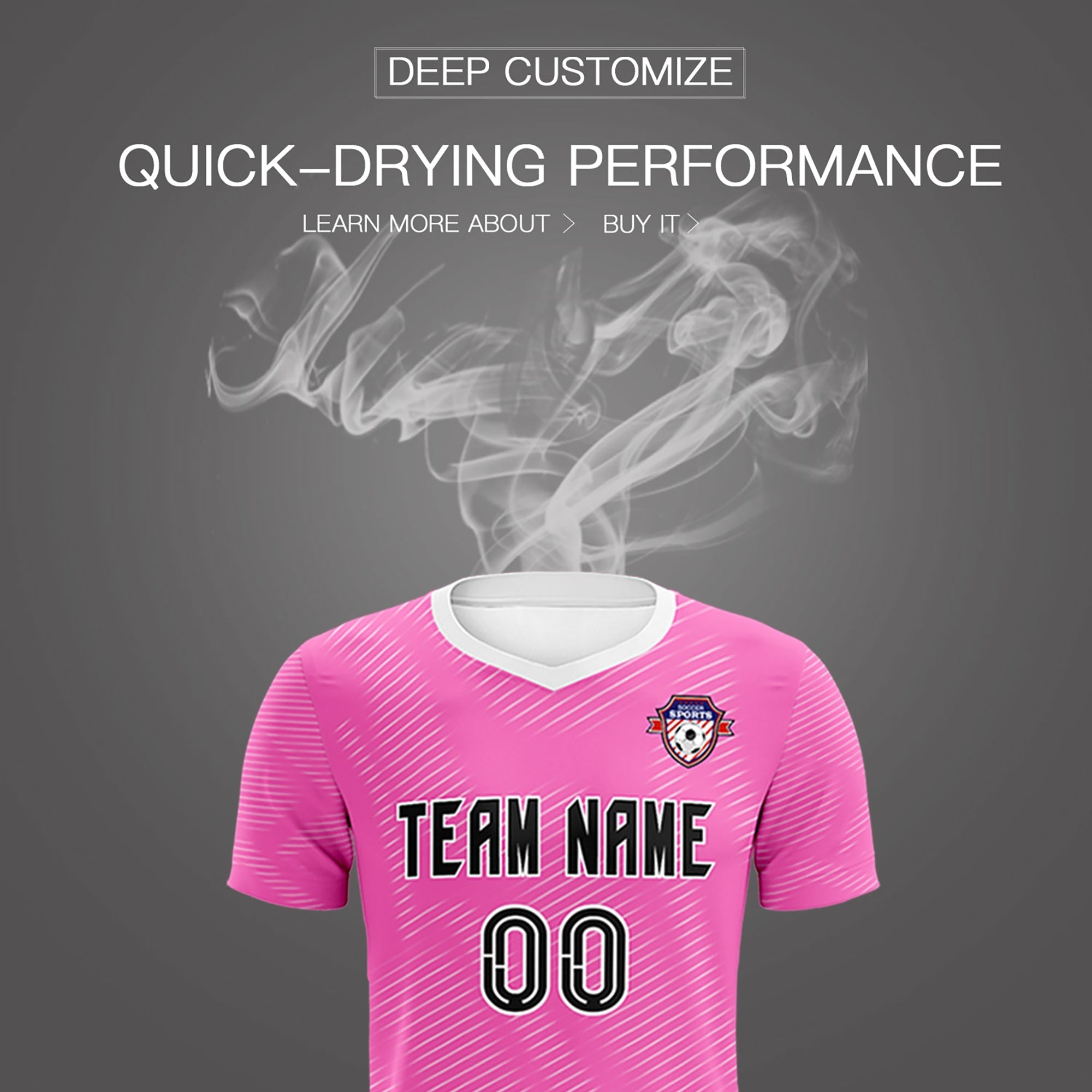 Custom Pink White Training Uniform For Men Football Sets Jersey