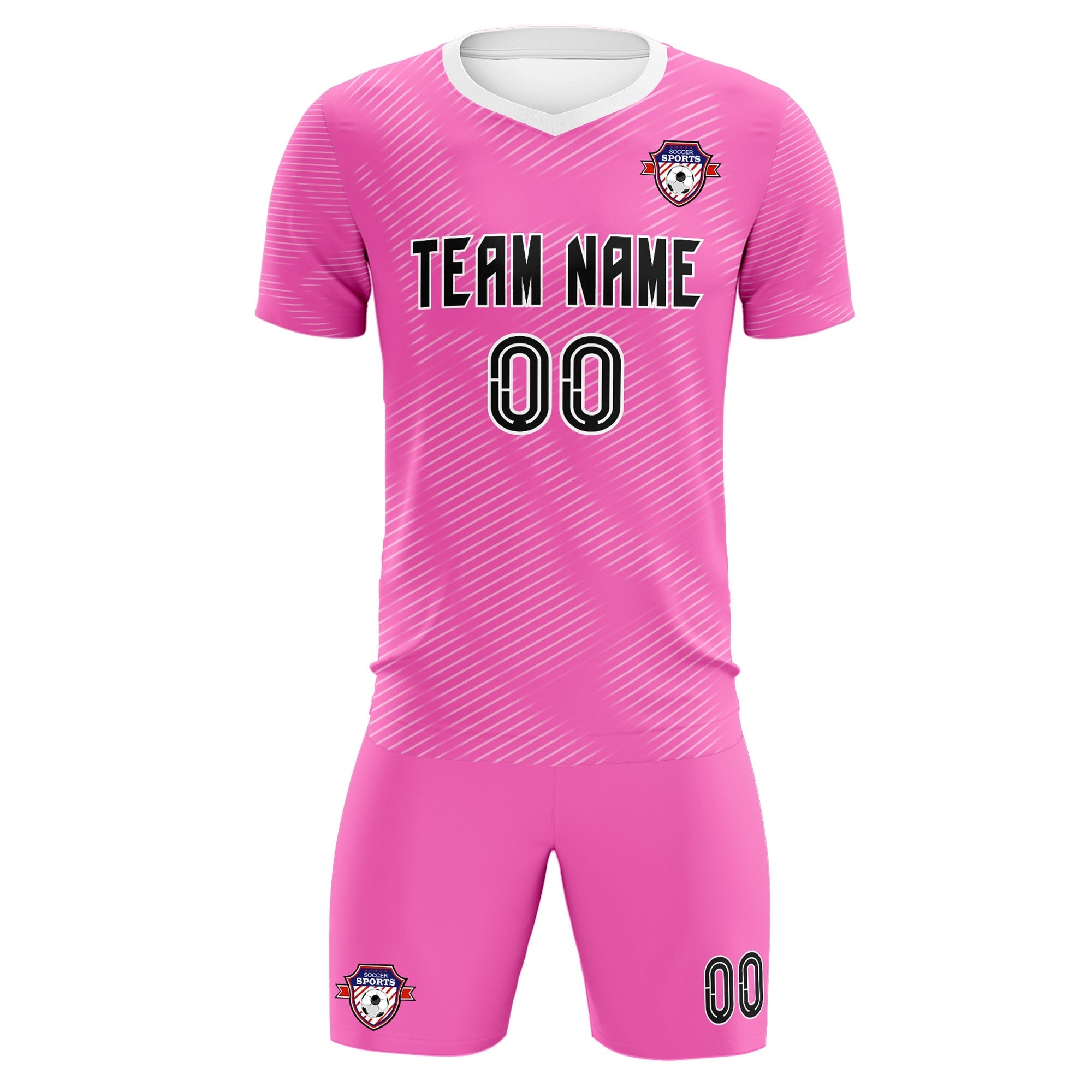 Custom Pink White Training Uniform For Men Football Sets Jersey