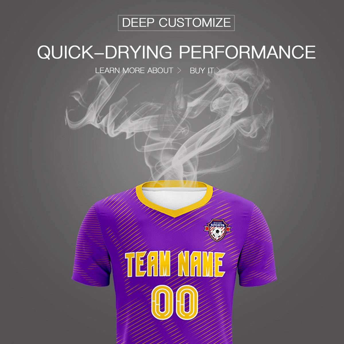 Custom Purple Gold Training Uniform For Men Football Sets Jersey