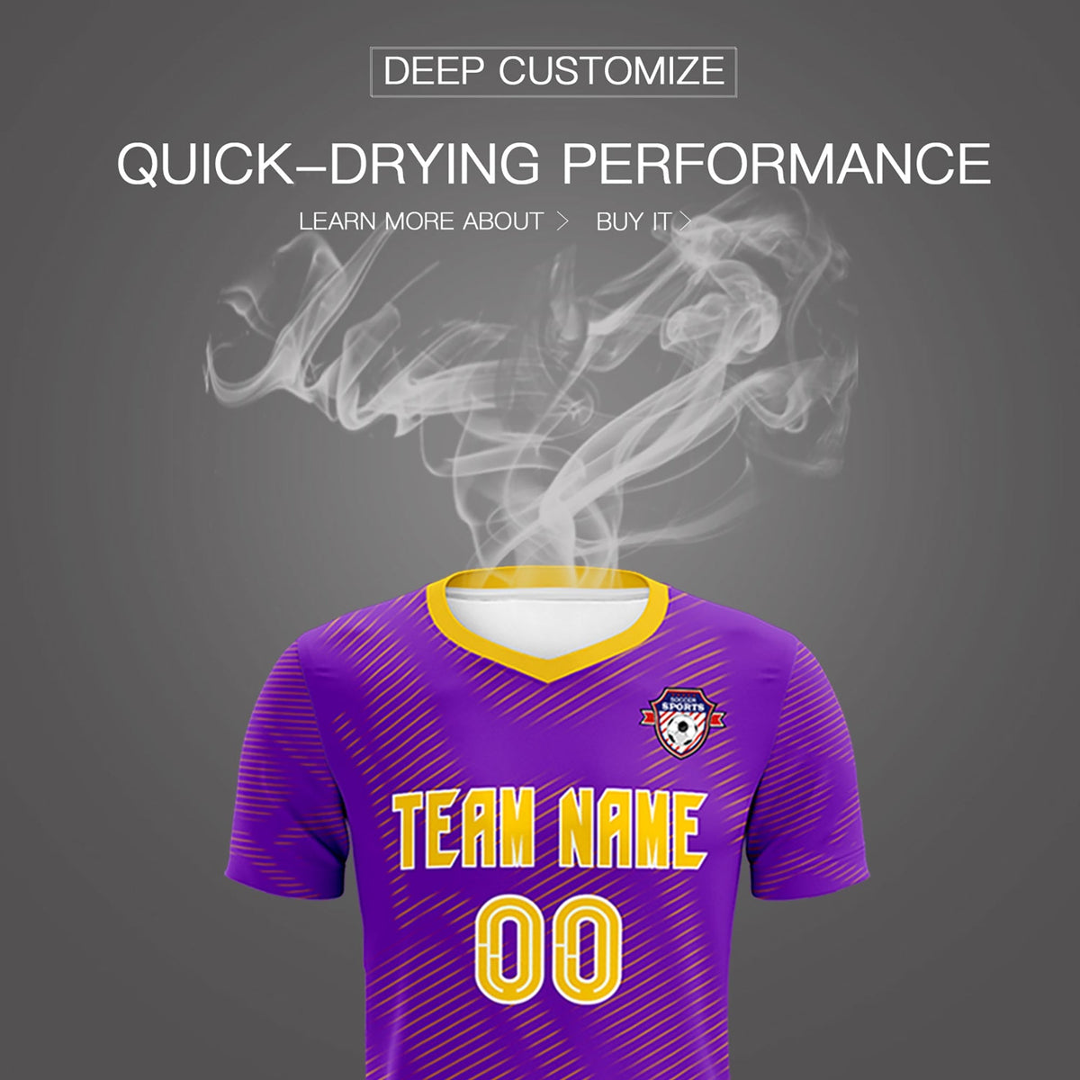 Custom Purple Gold Training Uniform For Men Football Sets Jersey