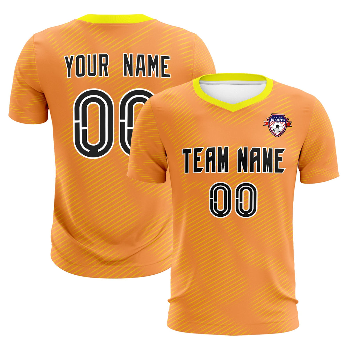 Custom Light Orange Gold Training Uniform For Men Football Sets Jersey