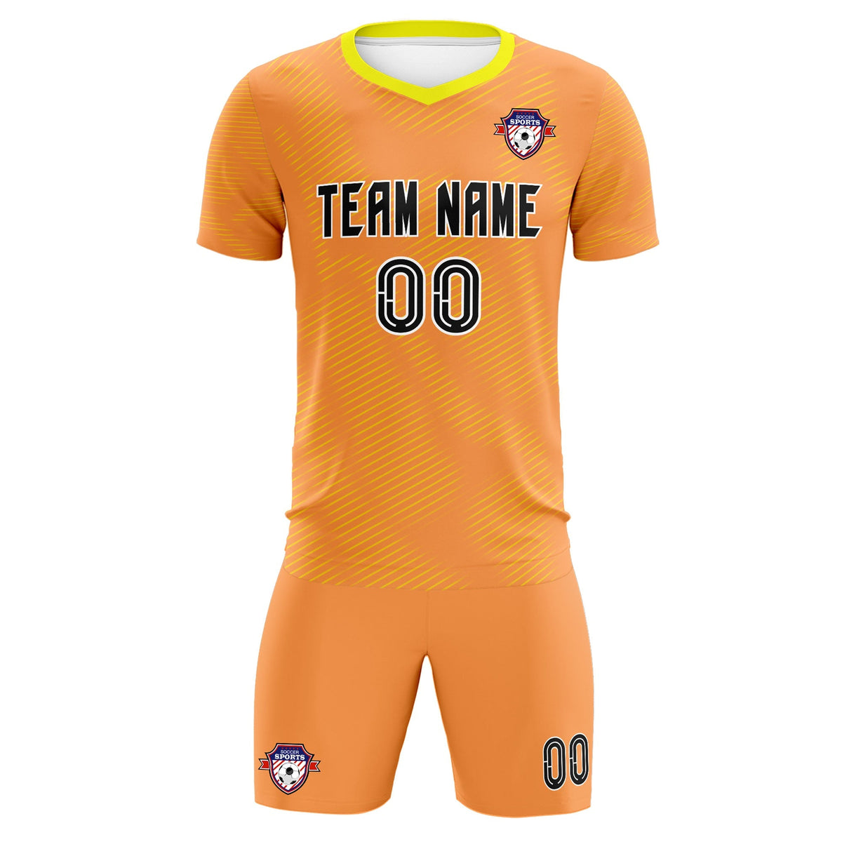 Custom Light Orange Gold Training Uniform For Men Football Sets Jersey