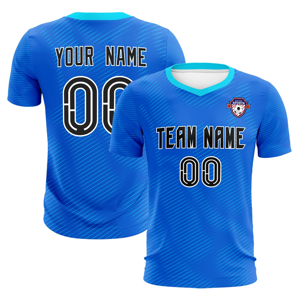 Custom Royal Powder Blue Training Uniform For Men Football Sets Jersey