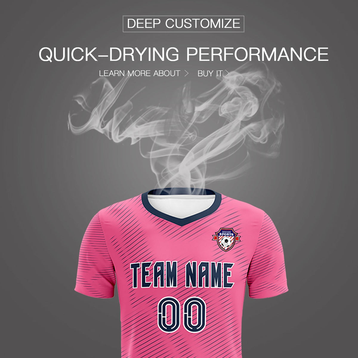Custom Pink Navy Training Uniform For Men Football Sets Jersey
