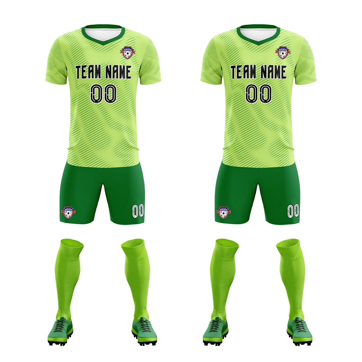 Custom Green Kelly Green Training Uniform For Men Football Sets Jersey