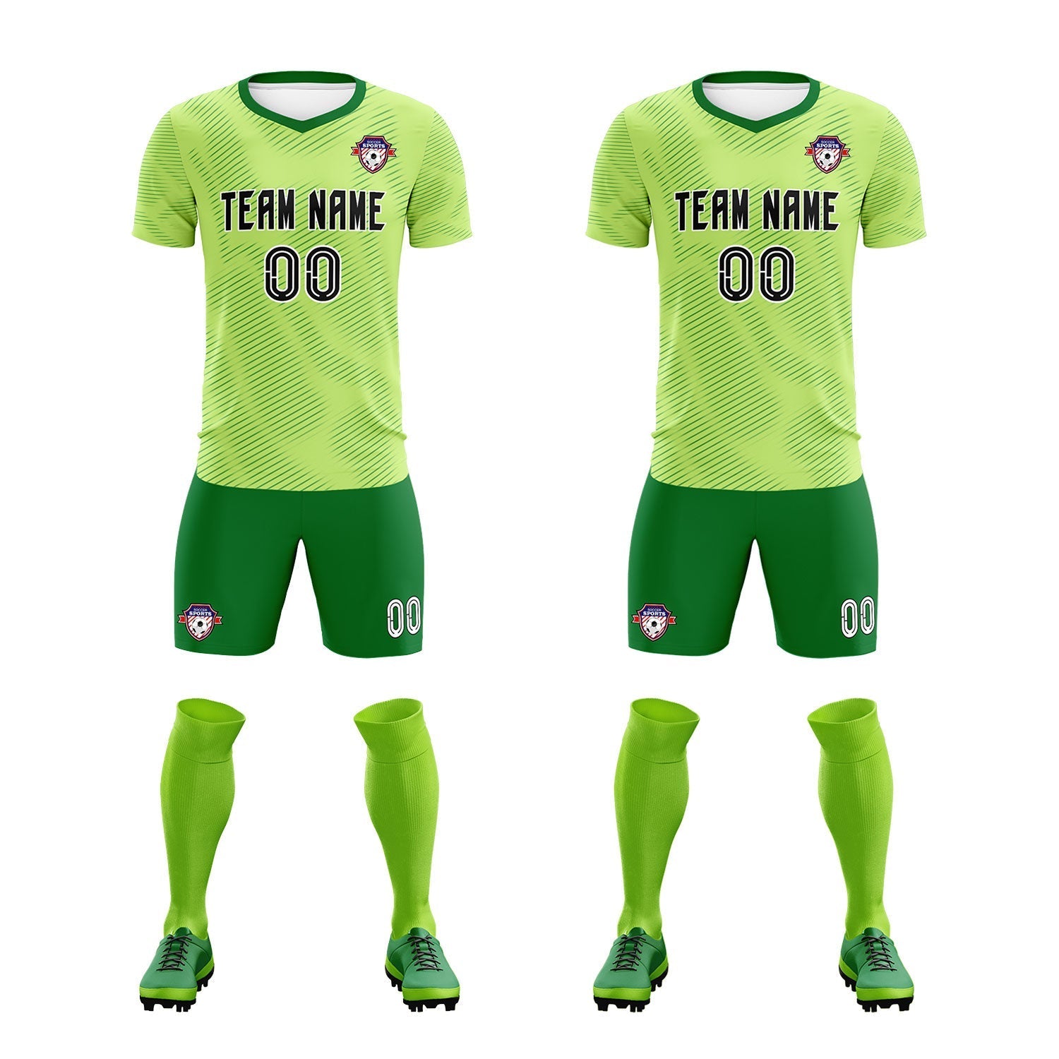 Custom Green Kelly Green Training Uniform For Men Football Sets Jersey