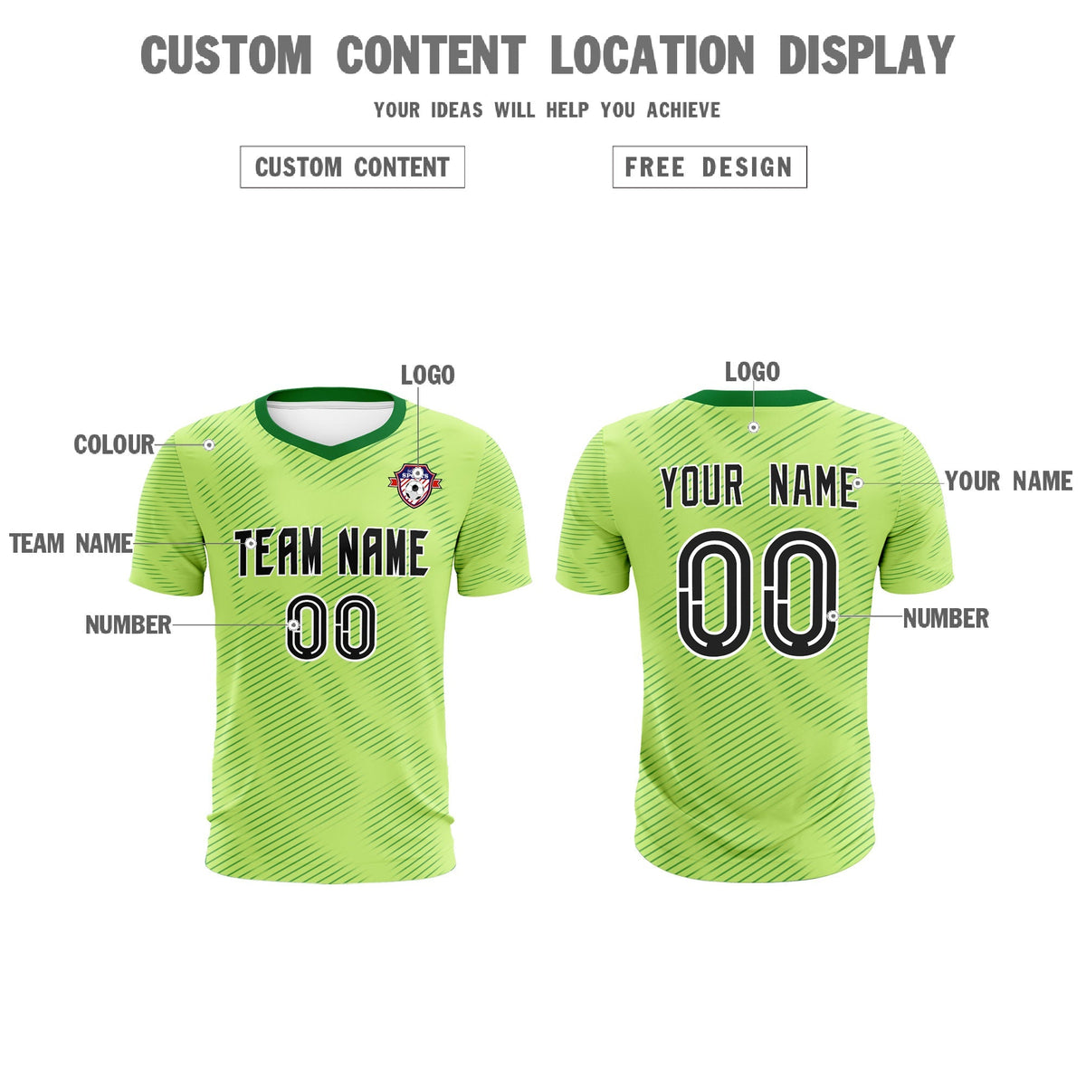 Custom Green Kelly Green Training Uniform For Men Football Sets Jersey