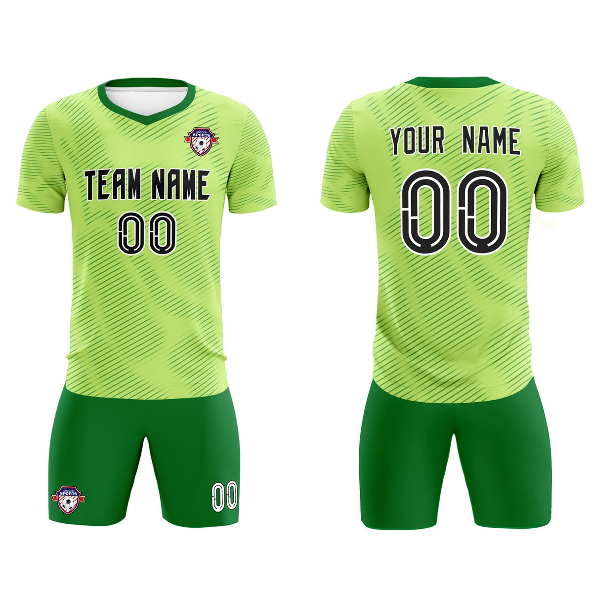 Custom Green Kelly Green Training Uniform For Men Football Sets Jersey