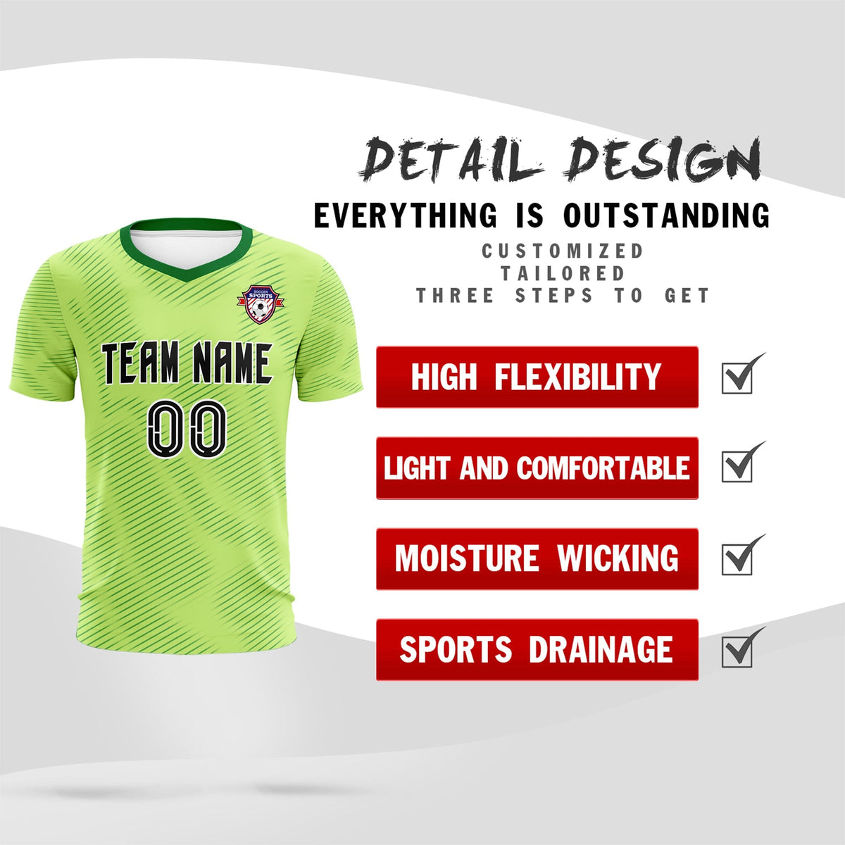 Custom Green Kelly Green Training Uniform For Men Football Sets Jersey