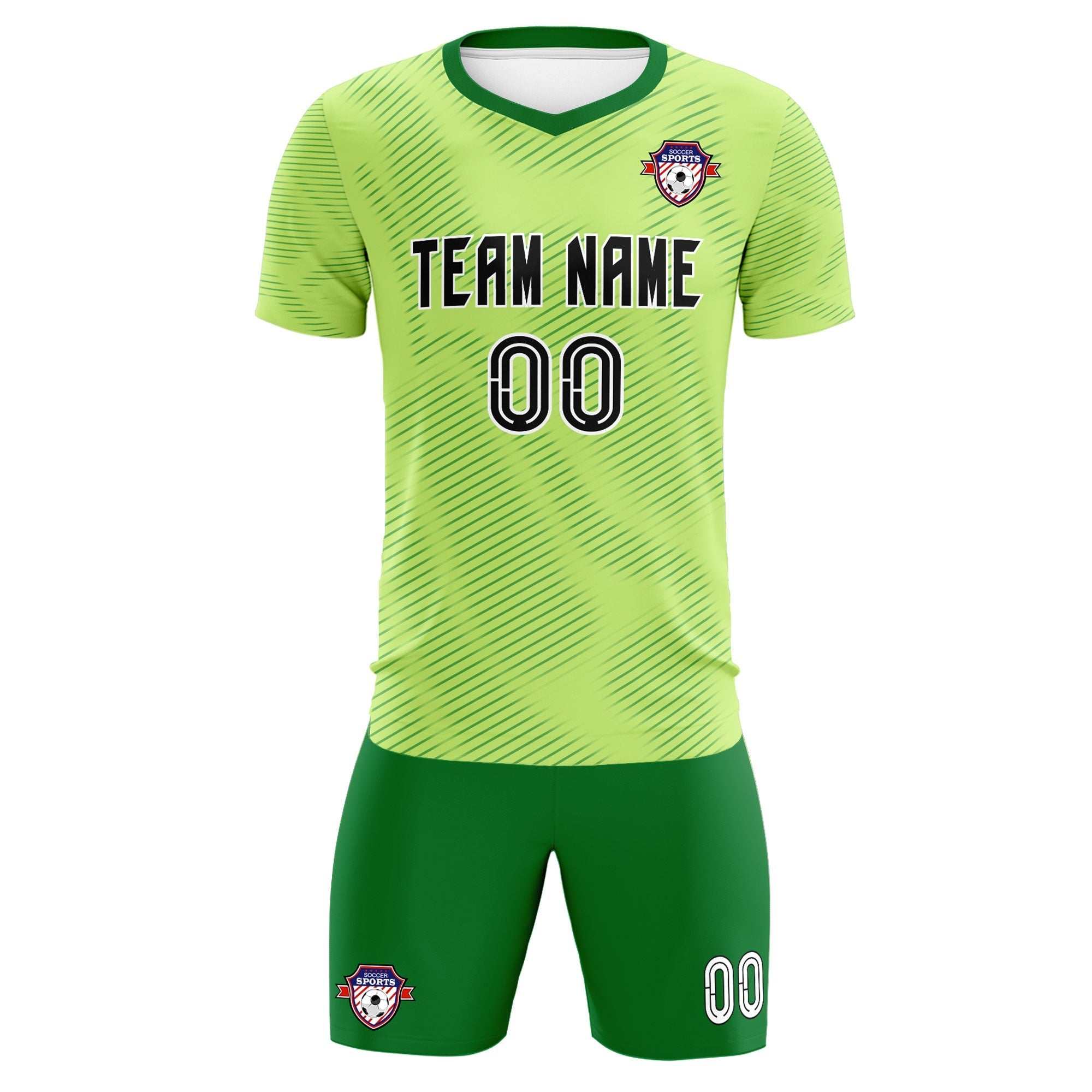 Custom Green Kelly Green Training Uniform For Men Football Sets Jersey
